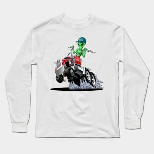 Cartoon alien drives a truck. Long Sleeve T-Shirt